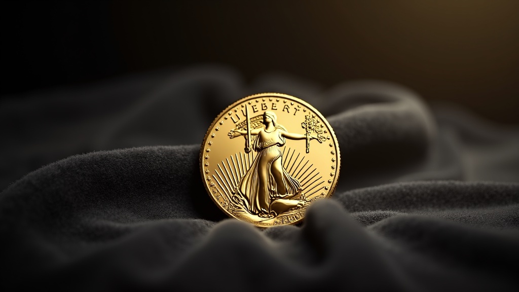 Close-up of a 1933 Double Eagle gold coin showing the Saint-Gaudens design