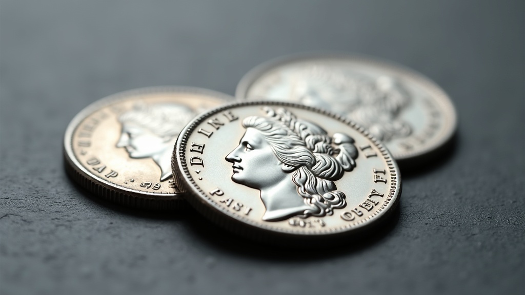 Barber coinage series silver dime, quarter and half dollar showing the Liberty Head design