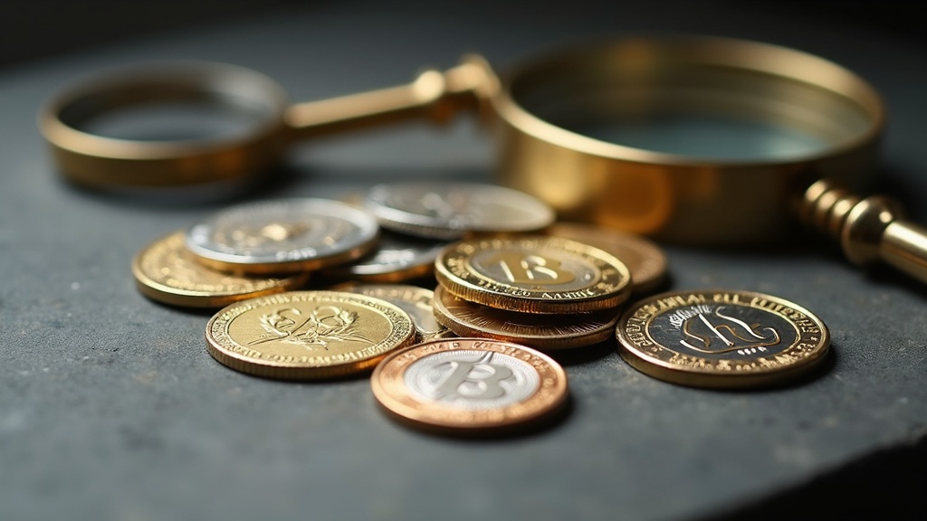 Gold and silver coins arranged on a neutral surface illustrating what to know before buying coins online