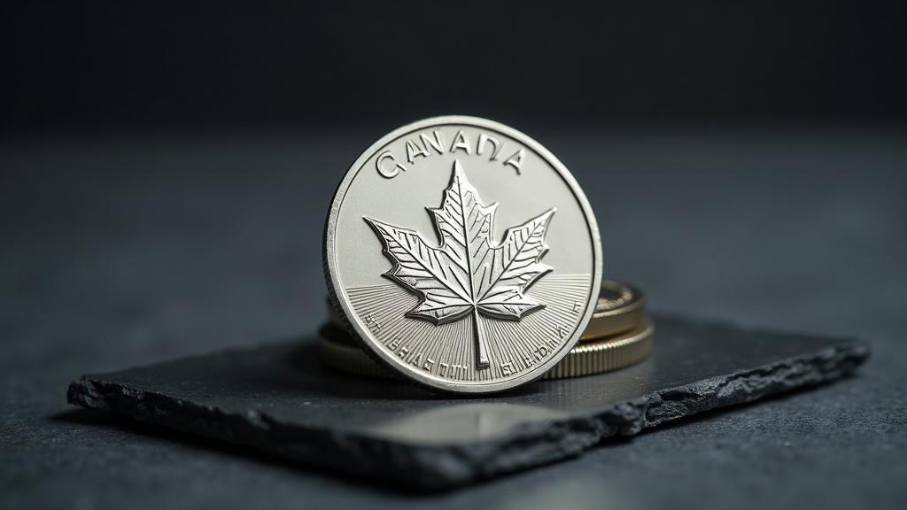 Canadian Maple Leaf bullion coin showing detailed maple leaf design and security radial lines