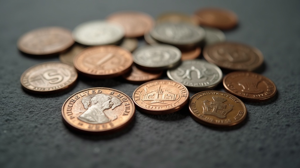 Collection of old American coins illustrating the history of coin collecting in America