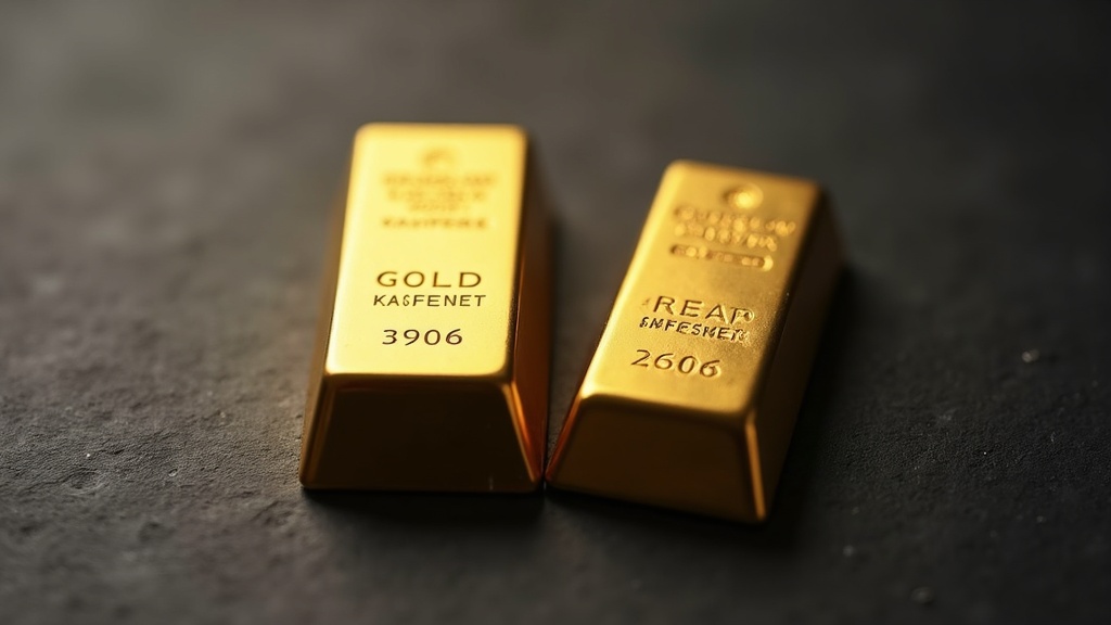 Comparison of fine gold and alloyed gold bars showing subtle color differences