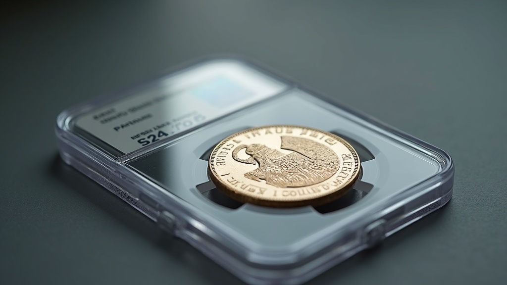 Graded coin in a sealed holder illustrating documentation that should come with a graded coin