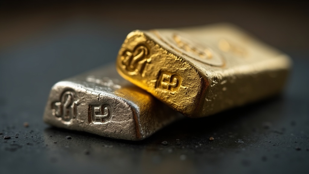 Macro view of hallmarks and assay marks stamped into gold and silver bullion
