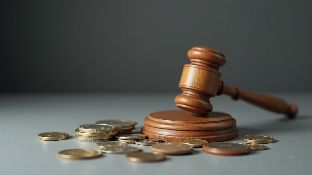 Coins in holders beside a gavel illustrating how coin auctions work
