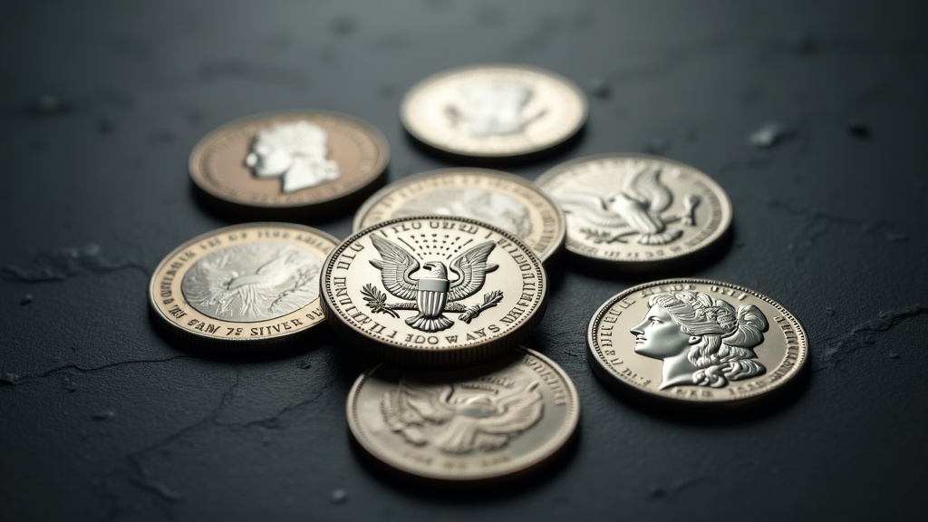 Morgan silver dollar coins showing obverse and reverse designs on a neutral surface