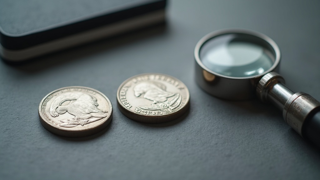 Three coins showing different wear levels illustrating MS vs AU vs XF coin grades