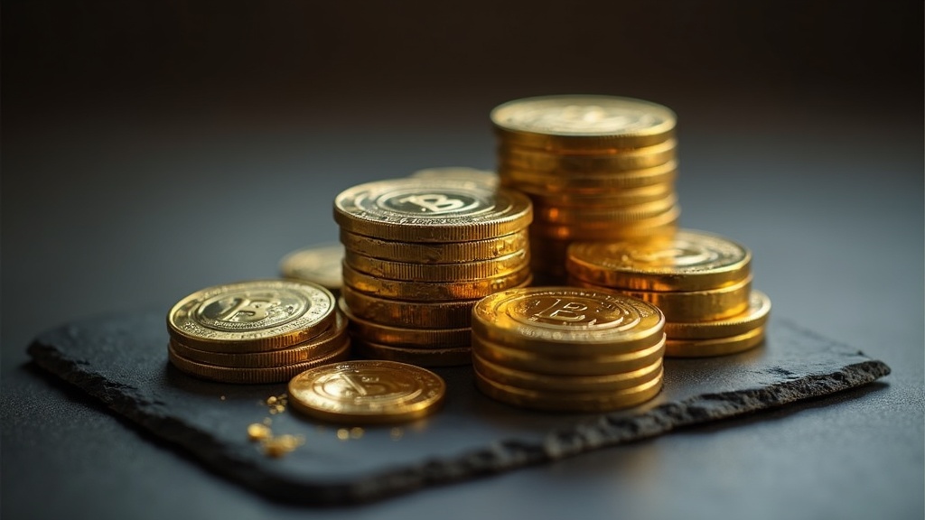 Gold and silver bullion coins arranged on a dark surface illustrating precious metals market volatility