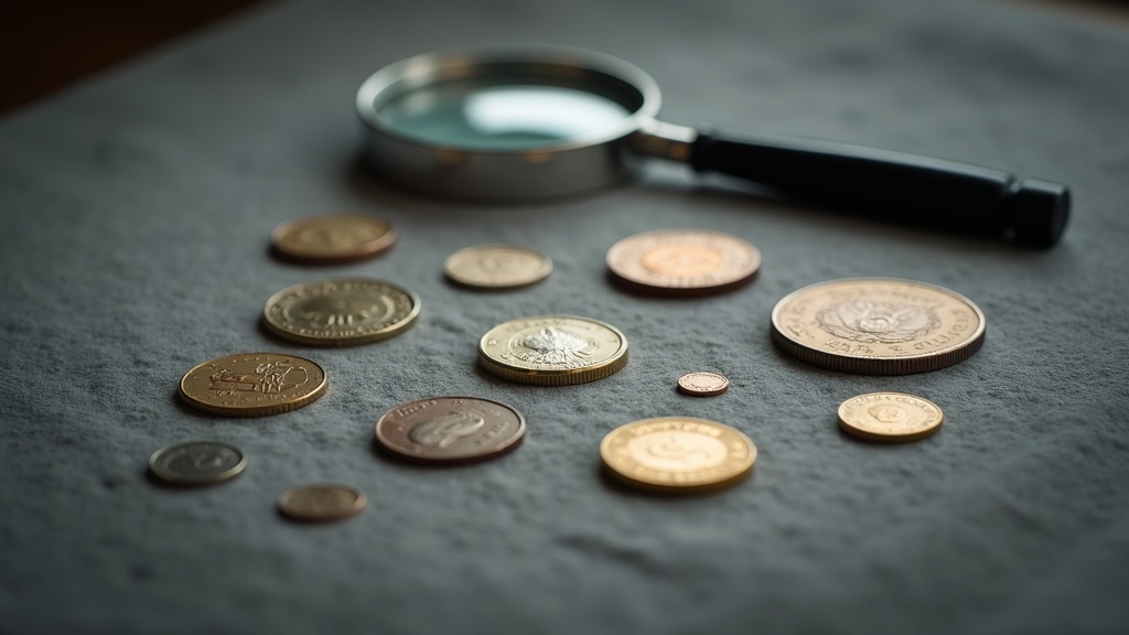 Coin collection organized in holders and flips being prepared for sale or appraisal