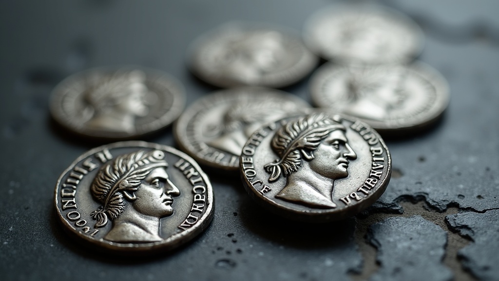 Roman Republic and Roman Empire coins compared side by side showing denarius designs
