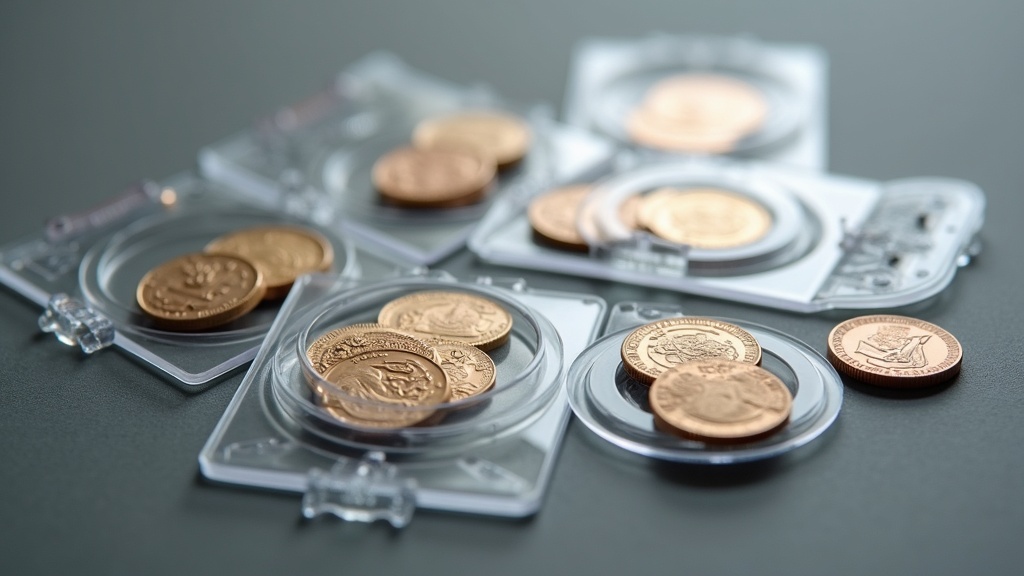 Coins in clear grading slabs illustrating the Sheldon coin grading scale used in numismatics