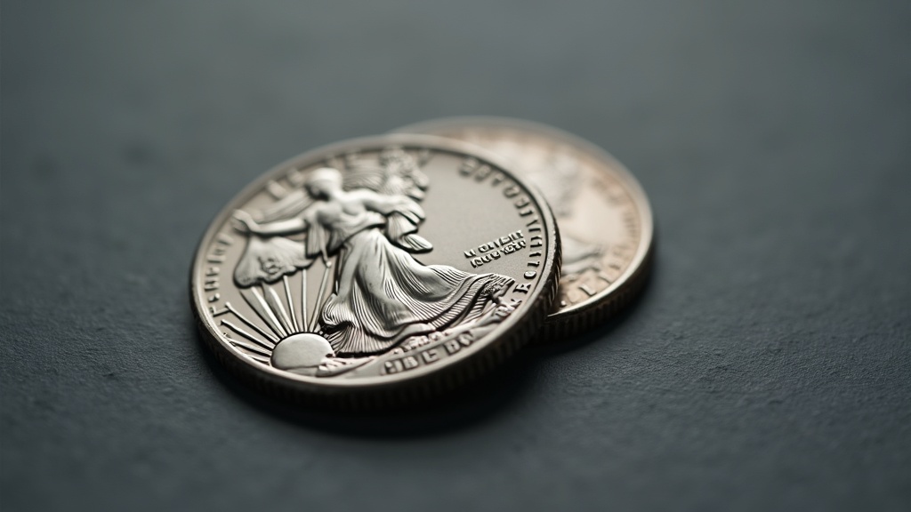 Standing Liberty quarter coin showing obverse design with Liberty standing behind a shield
