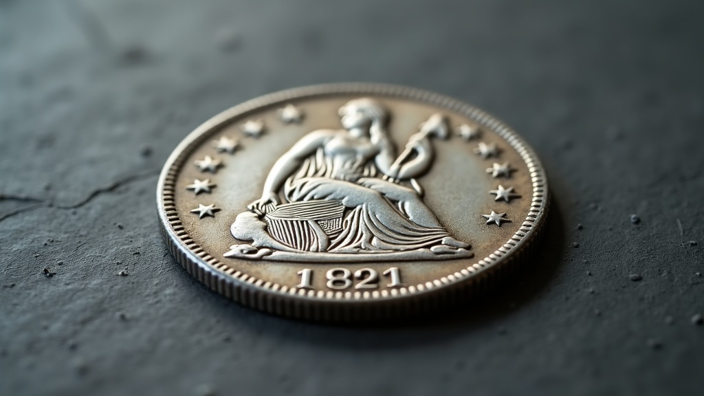 Worn silver Trade Dollar coin showing seated Liberty design used in international trade