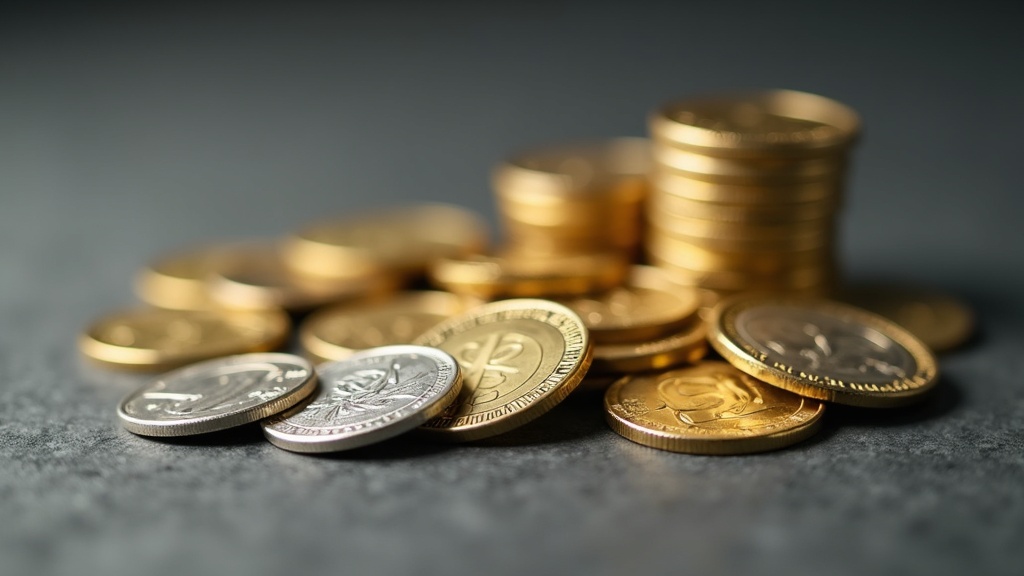 Gold and silver coins showing the difference between melt value and numismatic premium