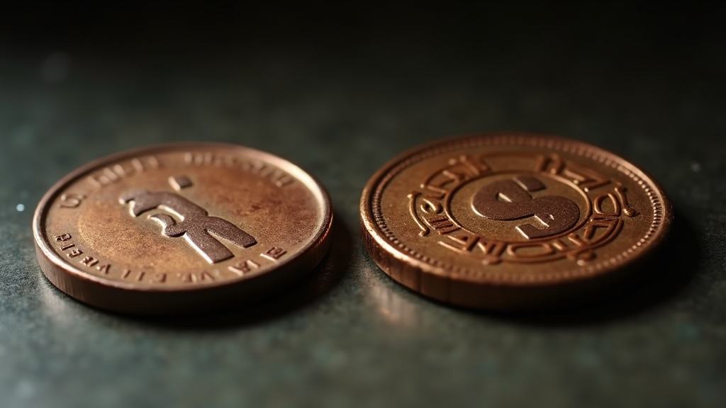 Side-by-side comparison of a naturally toned coin and a cleaned coin with unnatural shine