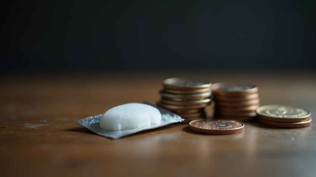 Coin capsule and silica gel packet used for humidity control in coin storage