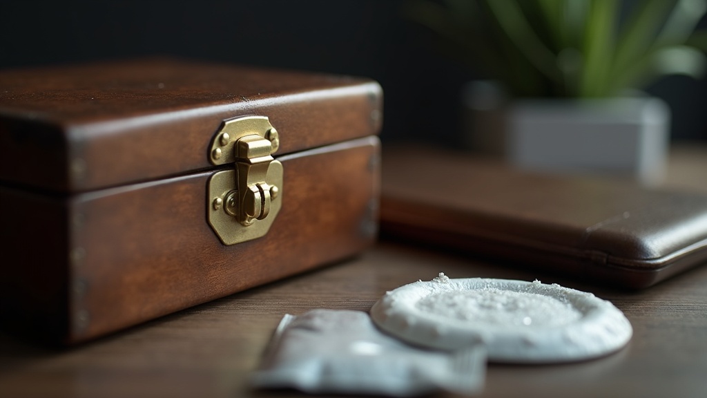Fireproof storage box and padded coin case used for organizing home bullion storage documentation
