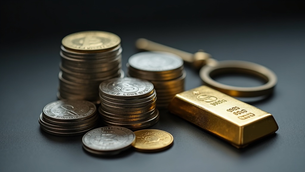 Silver bullion coins and a gold bar illustrating precious metals asset diversification