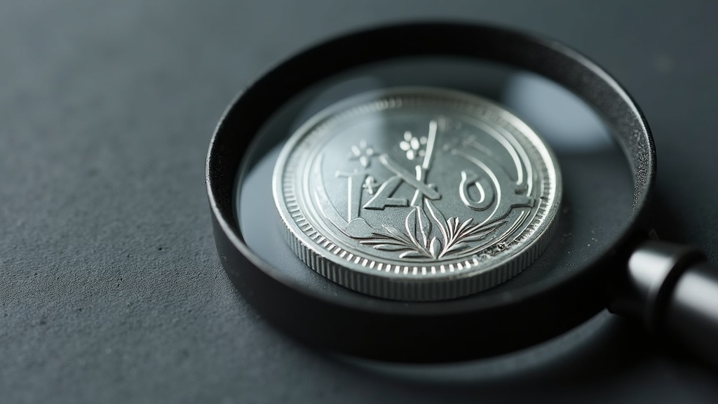 Loupe and silver bullion coin used to examine condition amid price volatility