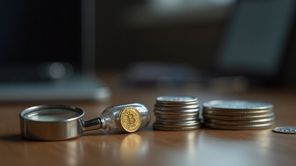 Sealed bullion coin capsule and loupe used to inspect coins for a precious metals IRA