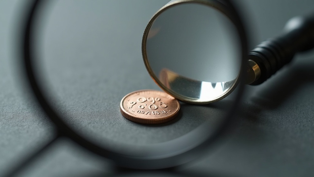 Loupe and coin showing close-up detail of a US coin mint mark