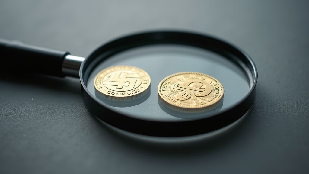 Coin in a protective holder with a loupe illustrating numismatic premium assessment